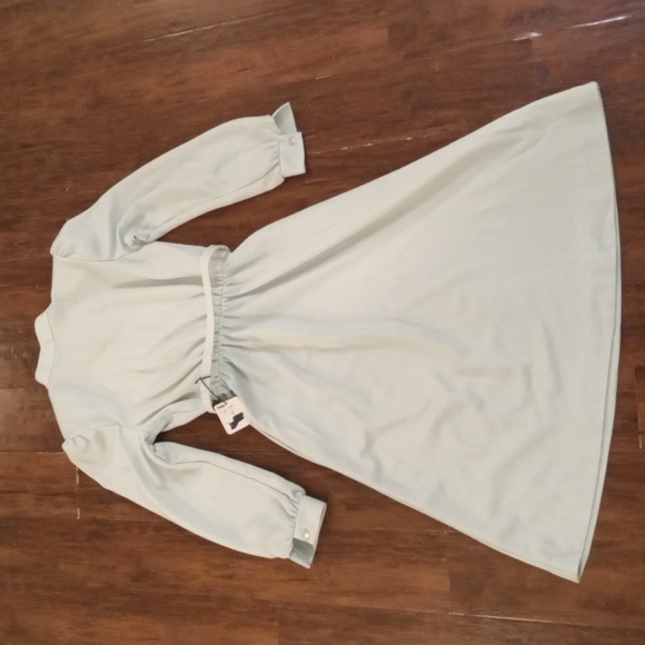 Sunshine Valley Vintage Mock neck with Shoulder Pads Midi Dress in Mint Size 4 - Picture 5 of 8